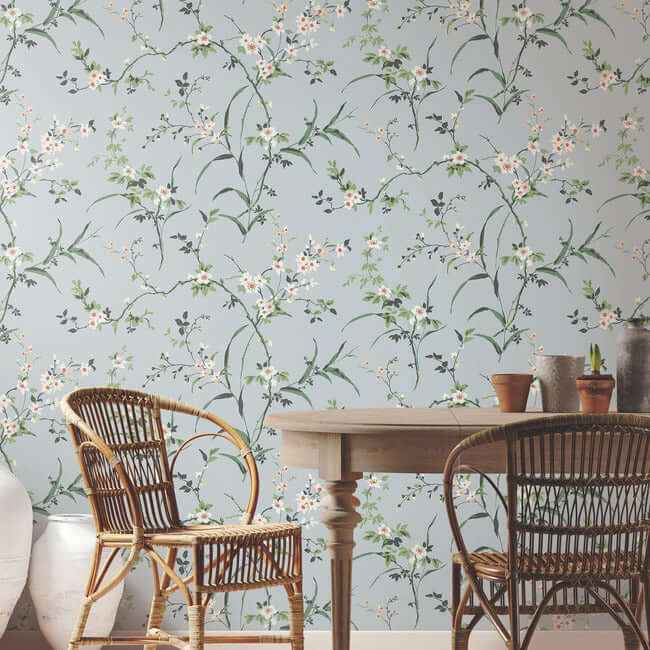 Blossom Branches Light Grey Wallpaper - York Wallcoverings - BL1743 - York Wallcoverings Wallpaper