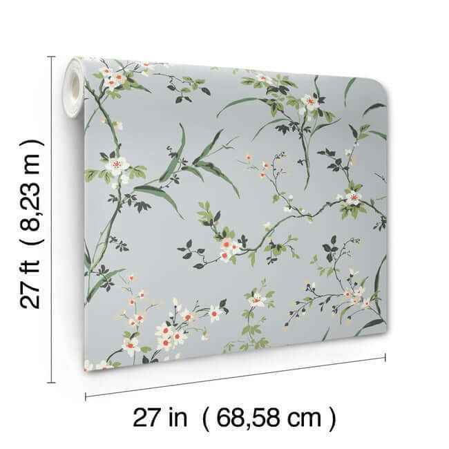 Blossom Branches Light Grey Wallpaper - York Wallcoverings - BL1743 - York Wallcoverings Wallpaper