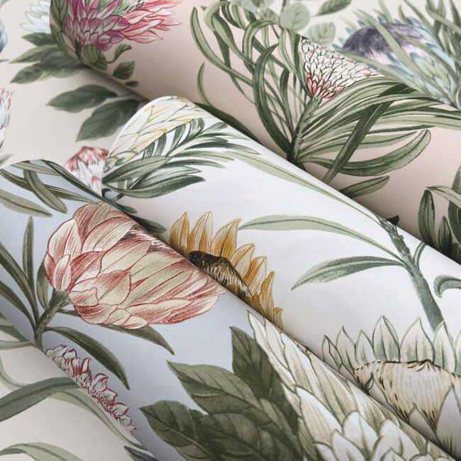 protea-wallpaper-whiteyellow-york-wallcoverings-bl1754 - York Wallcoverings Wallpaper