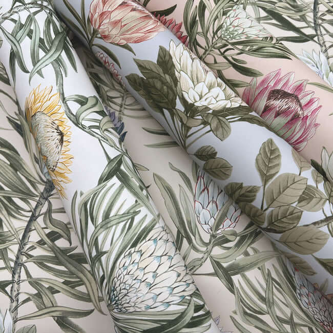 protea-wallpaper-whiteyellow-york-wallcoverings-bl1754 - York Wallcoverings Wallpaper