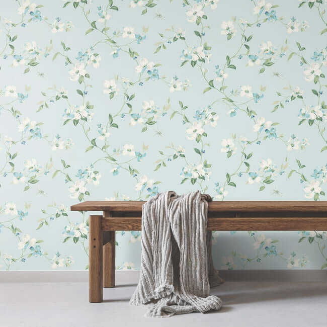 dogwood-light-blue-wallpaper-york-wallcoverings-bl1765 - York Wallpaper Wallpaper