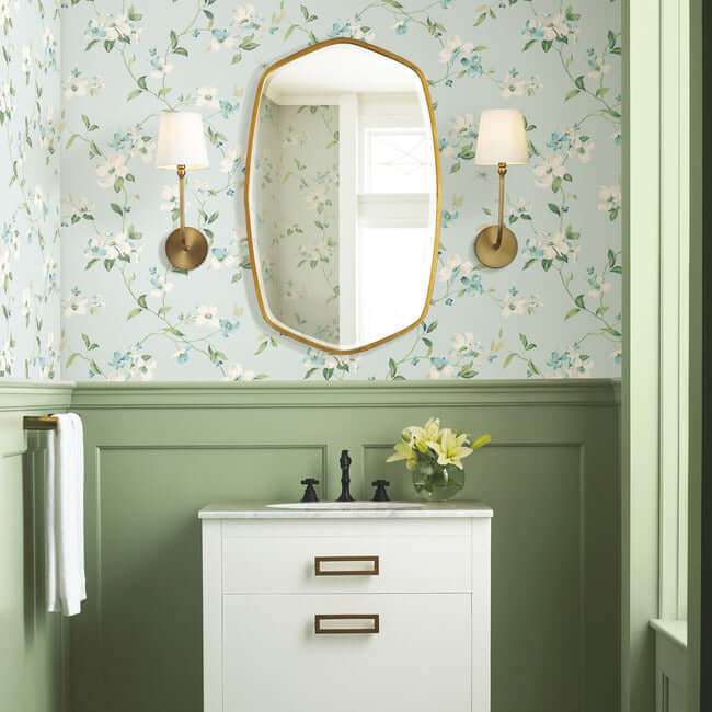 dogwood-light-blue-wallpaper-york-wallcoverings-bl1765 - York Wallpaper Wallpaper