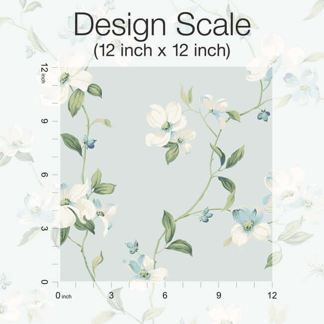 dogwood-light-blue-wallpaper-york-wallcoverings-bl1765 - York Wallpaper Wallpaper
