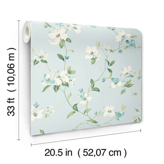 dogwood-light-blue-wallpaper-york-wallcoverings-bl1765 - York Wallpaper Wallpaper