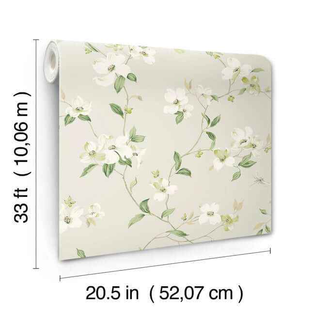 Dogwood Light Grey Wallpaper - York Wallcoverings - BL1762 - York Wallcoverings Wallpaper