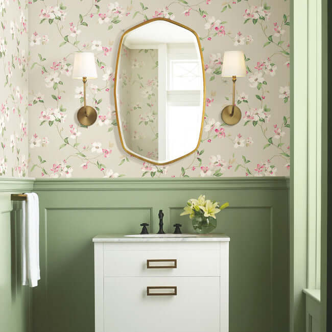 dogwood-taupe-wallpaper-york-wallcoverings-bl1763 - York Wallpaper Wallpaper