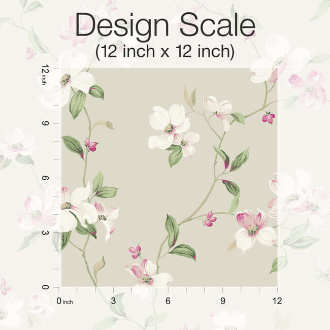 dogwood-taupe-wallpaper-york-wallcoverings-bl1763 - York Wallpaper Wallpaper