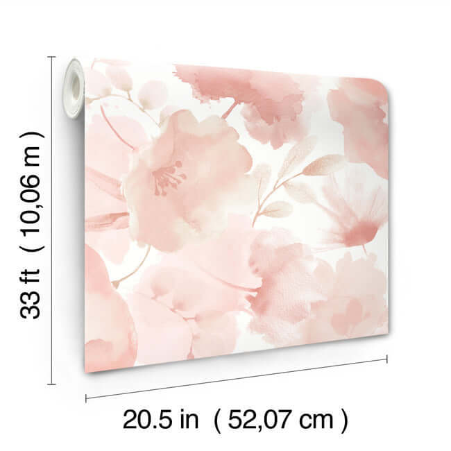 watercolor-bouquet-blush-wallpaper-york-wallcoverings-bl1772 - York Wallpaper Wallpaper