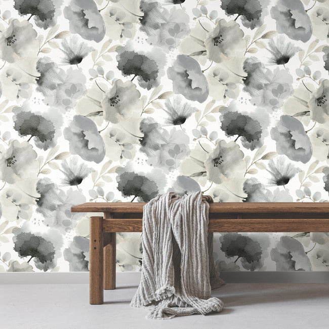 watercolor-bouquet-wallpaper-charcoal-york-wallcoverings-bl1771