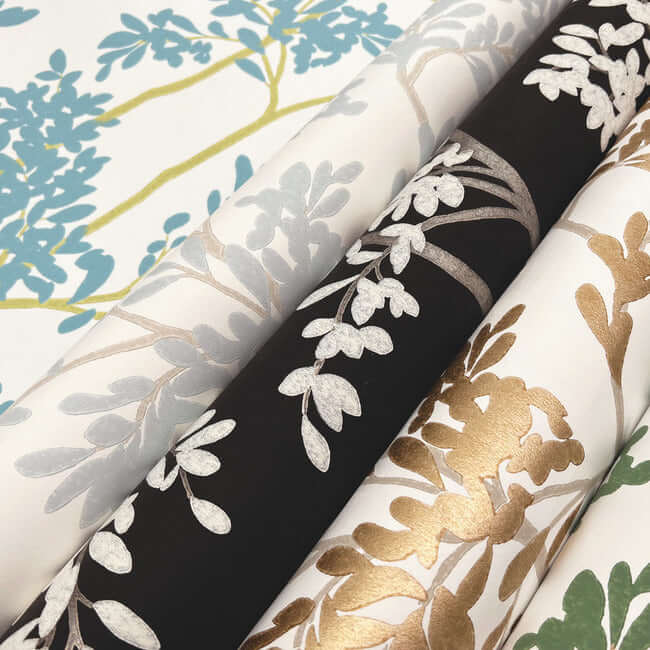 lunaria-silhouette-white-green-wallpaper-york-wallcoverings-bl1801 - York Wallcoverings Wallpaper
