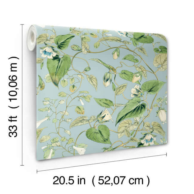 moon-flower-sky-blue-wallpaper-york-wallcoverings-bl1714 - York Wallcoverings Wallpaper