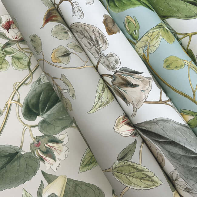 moon-flower-white-blue-wallpaper-york-wallcoverings-bl1715 - York Wallpaper Wallpaper