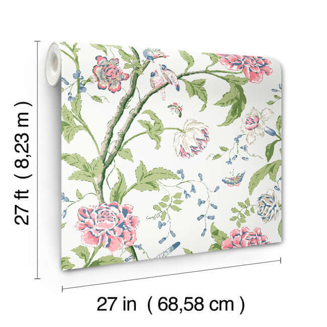 teahouse-floral-white-blush-wallpaper-york-wallcoverings-bl1785 - York Wallpaper Wallpaper