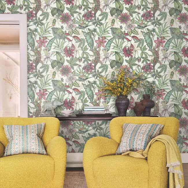 Rainforest Multicolor Wallpaper - York Wallcoverings - BL1702 - York Wallcoverings Wallpaper