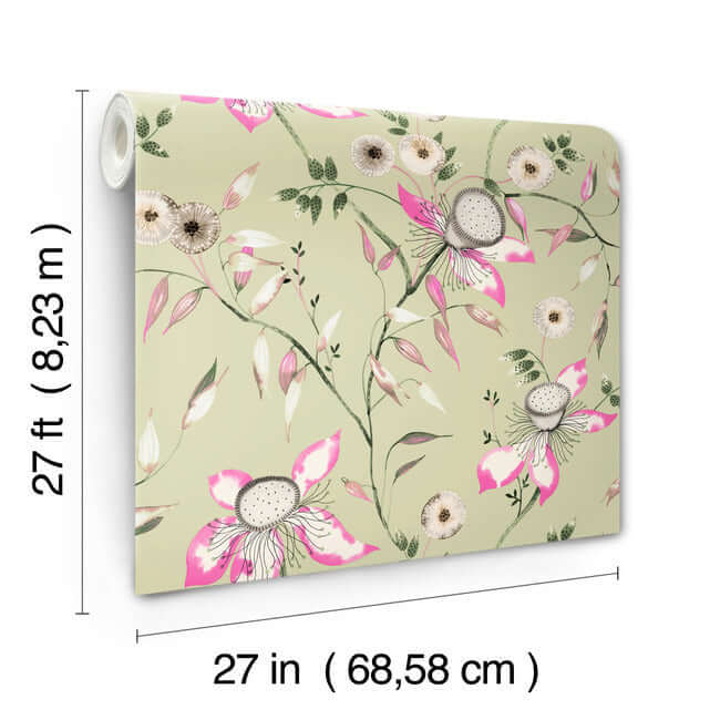 dream-blossom-light-green-wallpaper-york-wallcoverings-bl1791 - York Wallpaper Wallpaper