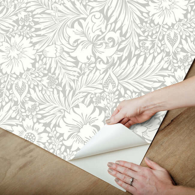 modern-acanthus-mist-peel-stick-wallpaper-york-wallcoverings-psw1444rl - York Wallpaper Wallpaper