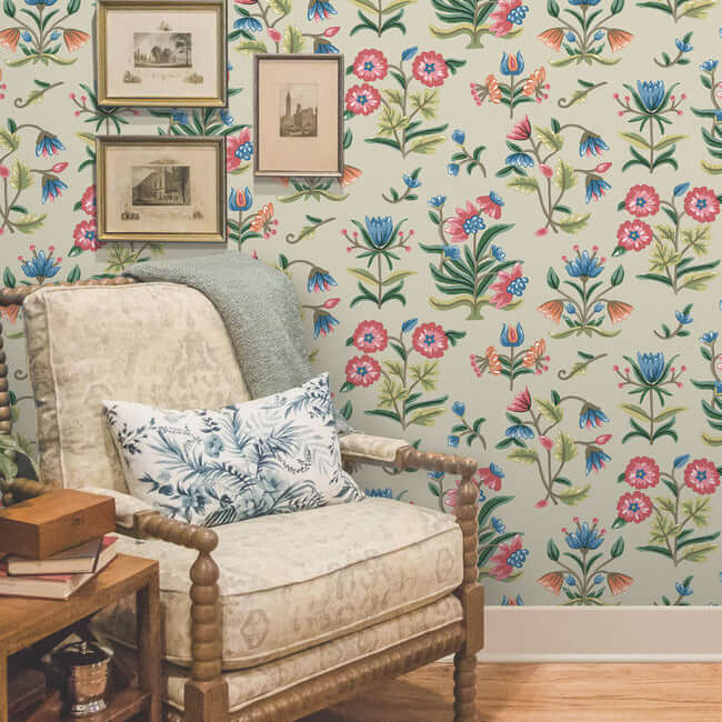 heirloom-floral-taupe-multi-peel-stick-wallpaper-york-wallcoverings-psw1447rl - York Wallcoverings Wallpaper