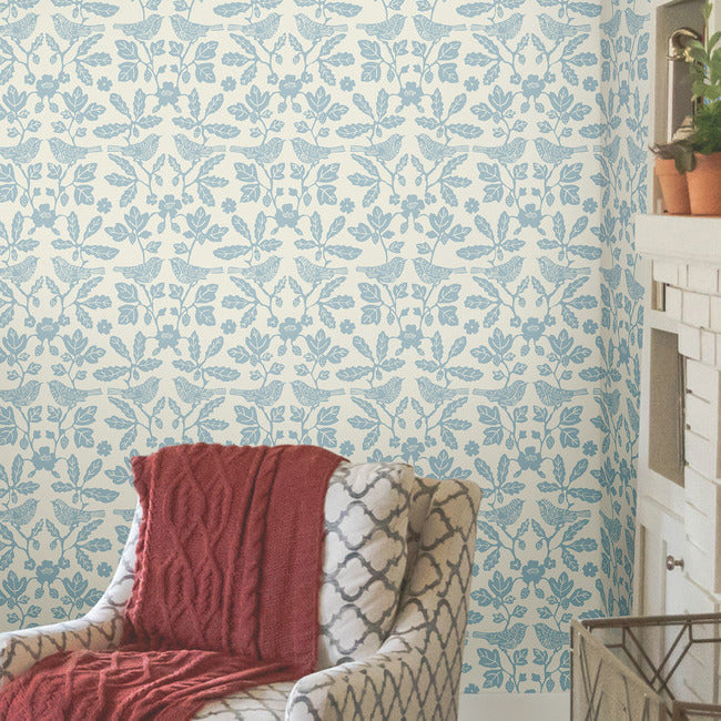 sparrow-oak-premium-peel-stick-wallpaper-glacial-blue-york-wallcoverings-psw1441rl - York Wallcoverings Wallpaper