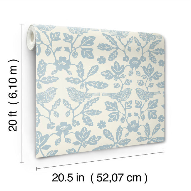 sparrow-oak-premium-peel-stick-wallpaper-glacial-blue-york-wallcoverings-psw1441rl - York Wallcoverings Wallpaper