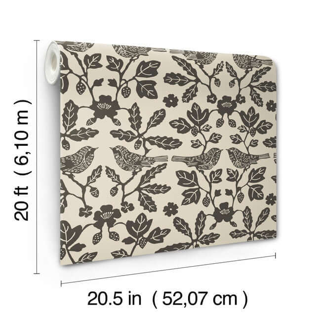 sparrow-oak-linen-charcoal-peel-stick-wallpaper-york-wallcoverings-psw1442rl - York Wallpaper Wallpaper