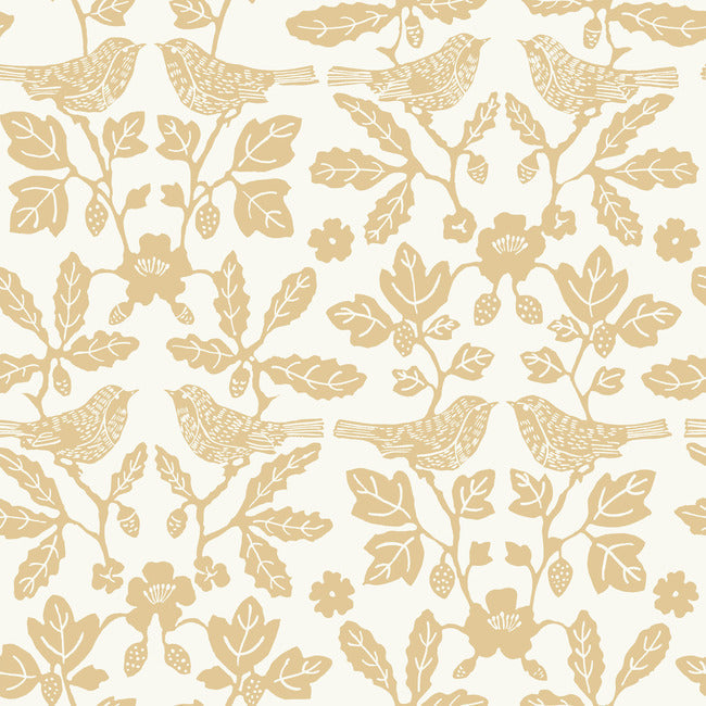 sparrow-oak-premium-peel-stick-wallpaper-ochre-yellow-york-wallcoverings-psw1439rl - York Wallcoverings Wallpaper