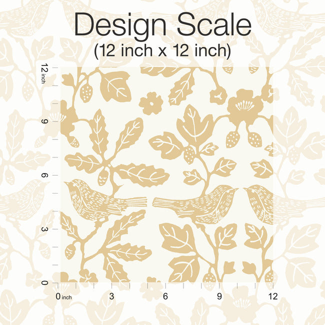 sparrow-oak-premium-peel-stick-wallpaper-ochre-yellow-york-wallcoverings-psw1439rl - York Wallcoverings Wallpaper