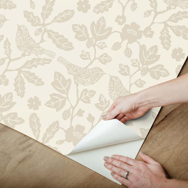 sparrow-oak-premium-peel-stick-wallpaper-wicker-york-wallcoverings-psw1440rl - York Wallcoverings Wallpaper