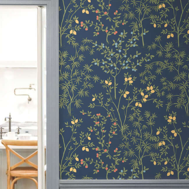 lemon-grove-navy-peel-stick-wallpaper-york-wallcoverings-psw1454rl - York Wallpaper Wallpaper