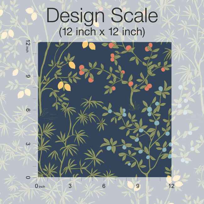 Lemon Grove Navy Peel & Stick Wallpaper - York Wallcoverings - PSW1454RL - York Wallcoverings Wallpaper