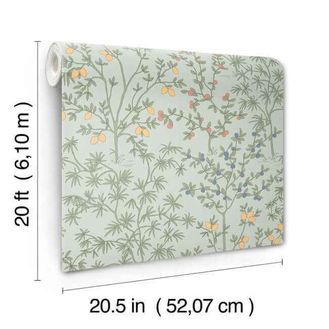 Lemon Grove Vintage Duck Egg Peel & Stick Wallpaper - York Wallcoverings - PSW1453RL - York Wallcoverings Wallpaper