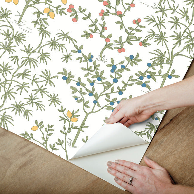 lemon-grove-premium-peel-stick-wallpaper-white-york-wallcoverings-psw1455rl - York Wallcoverings Wallpaper