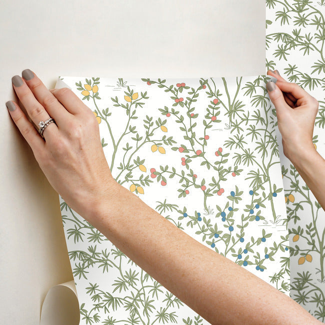 lemon-grove-premium-peel-stick-wallpaper-white-york-wallcoverings-psw1455rl - York Wallcoverings Wallpaper
