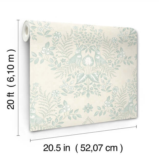 cottontail-toile-vintage-duck-egg-peel-stick-wallpaper-york-wallcoverings-psw1435rl - York Wallcoverings Wallpaper