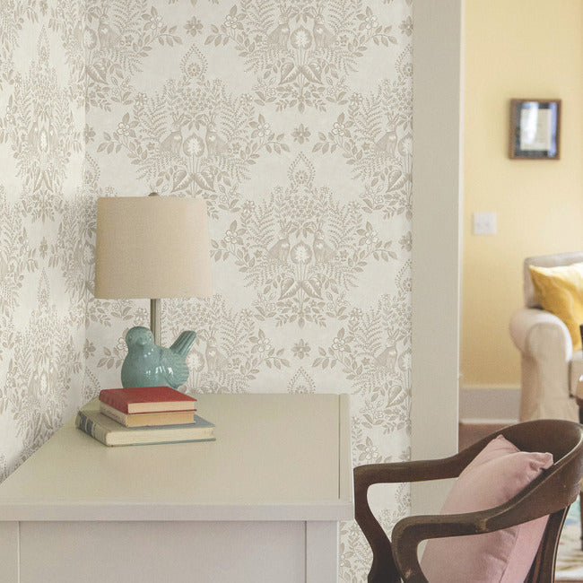 cottontail-toile-wicker-peel-stick-wallpaper-york-wallcoverings-psw1434rl - York Wallpaper Wallpaper
