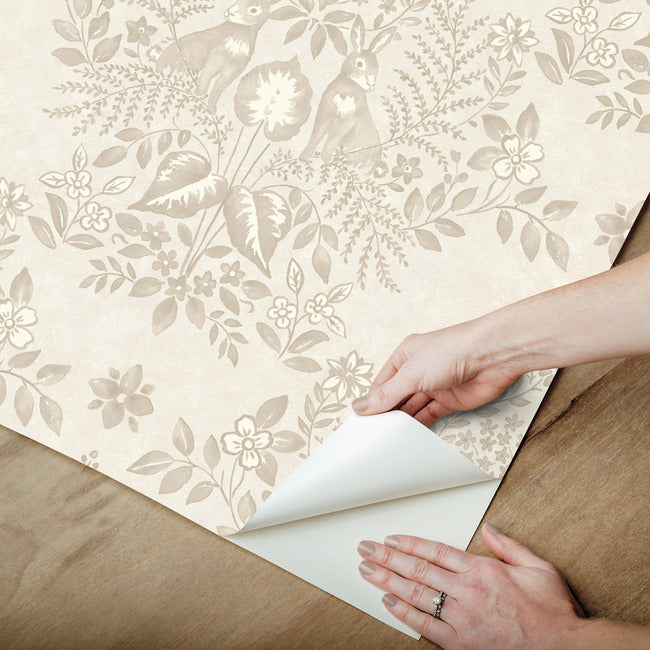 cottontail-toile-wicker-peel-stick-wallpaper-york-wallcoverings-psw1434rl - York Wallpaper Wallpaper