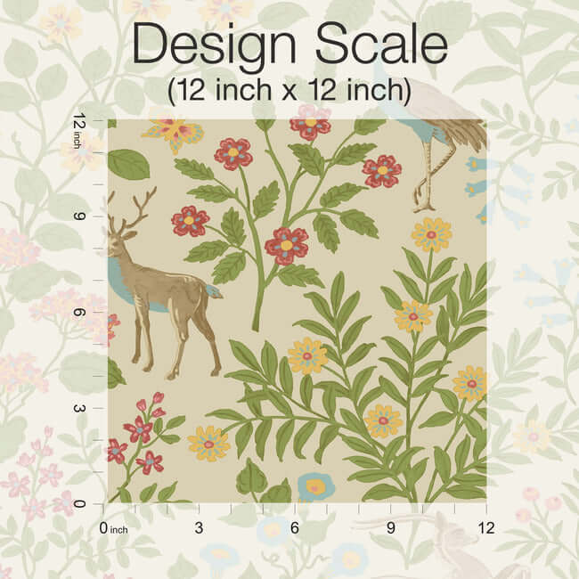 woodland-floral-linen-peel-stick-wallpaper-york-wallcoverings-psw1436rl - York Wallpaper Wallpaper