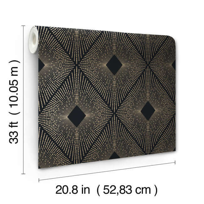 harlowe-black-gold-wallpaper-york-wallcoverings-nw3593 - York Wallpaper Wallpaper
