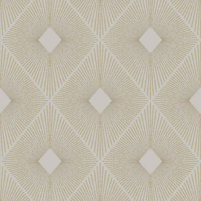 Harlowe Warm Grey & Gold Wallpaper - York Wallcoverings - MD7133