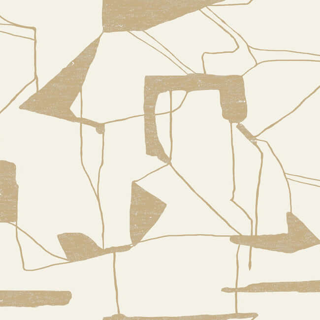abstract-geo-cream-gold-wallpaper-york-wallcoverings-md7113 - York Wallcoverings Wallpaper