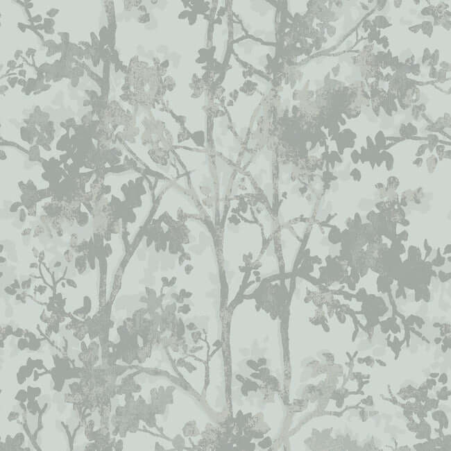 shimmering-foliage-spa-silver-wallpaper-york-wallcoverings-md7142 - York Wallpaper Wallpaper