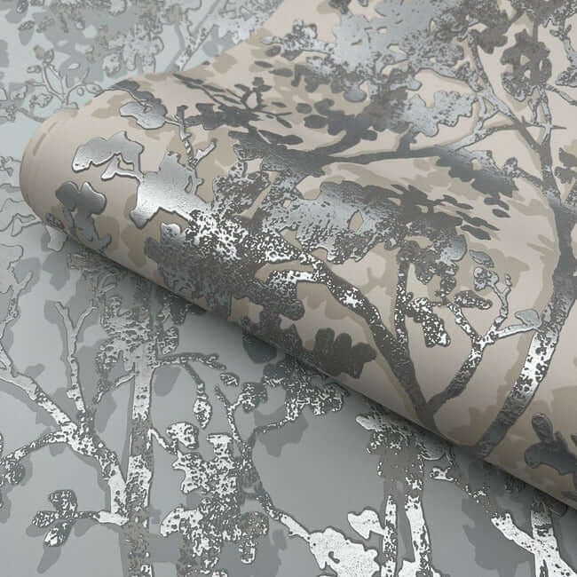 shimmering-foliage-spa-silver-wallpaper-york-wallcoverings-md7142 - York Wallpaper Wallpaper