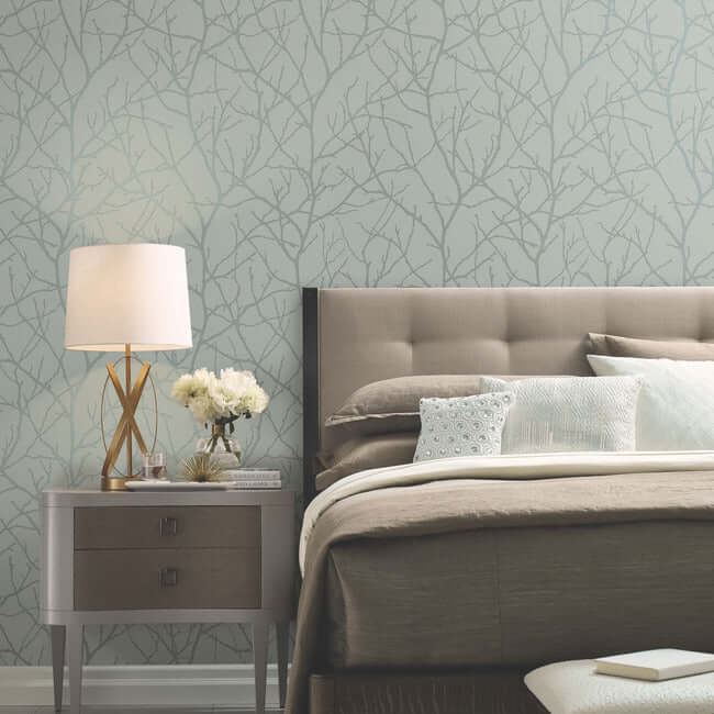 trees-silhouette-eucalyptus-silver-wallpaper-york-wallcoverings-md7124 - York Wallpaper Wallpaper