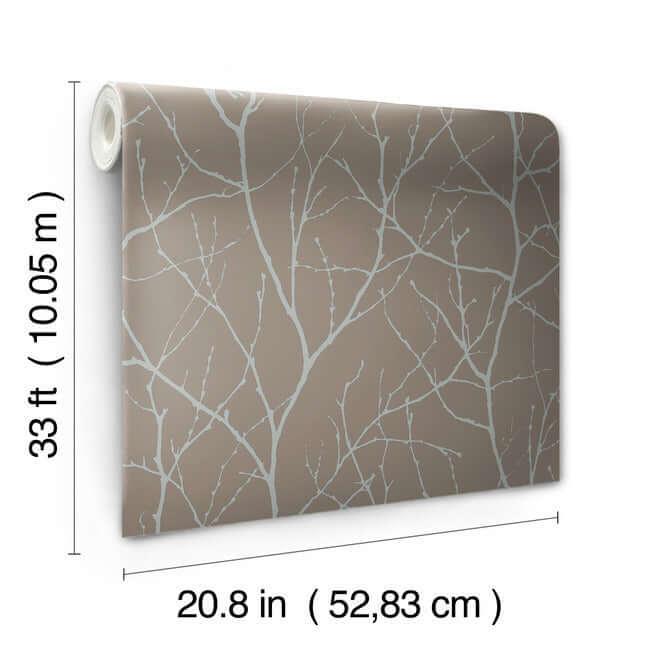 trees-silhouette-mocha-silver-wallpaper-york-wallcoverings-md7121 - York Wallpaper Wallpaper
