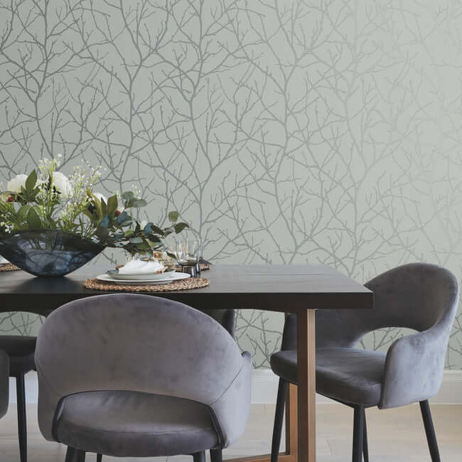 trees-silhouette-smokey-blue-silver-wallpaper-york-wallcoverings-md7123 - York Wallpaper Wallpaper