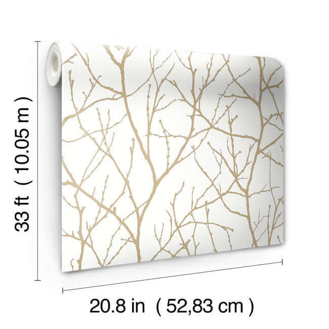 trees-silhouette-white-gold-wallpaper-york-wallcoverings-md7126 - York Wallcoverings Wallpaper