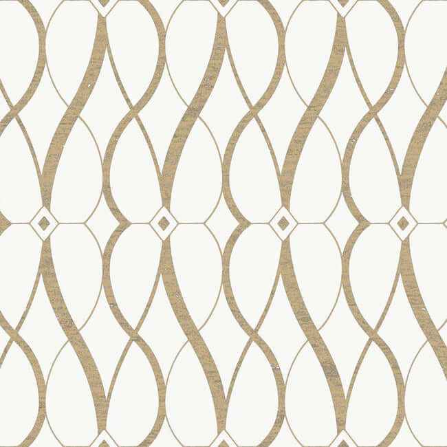 Graceful Geo Cream & Gold Wallpaper - York Wallcoverings - MD7171 - York Wallcoverings Wallpaper