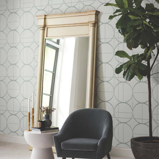 sun-circles-fog-silver-wallpaper-york-wallcoverings-md7205 - York Wallpaper Wallpaper