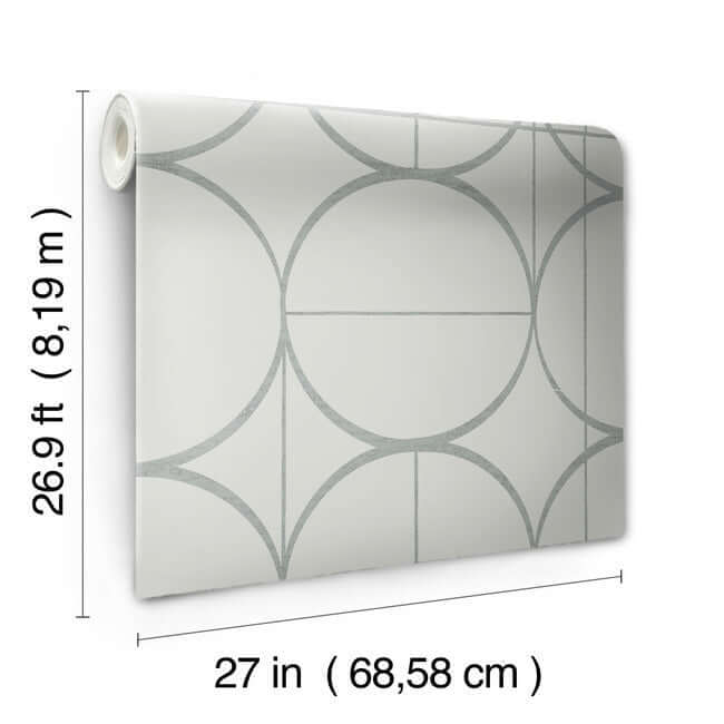 sun-circles-fog-silver-wallpaper-york-wallcoverings-md7205 - York Wallpaper Wallpaper
