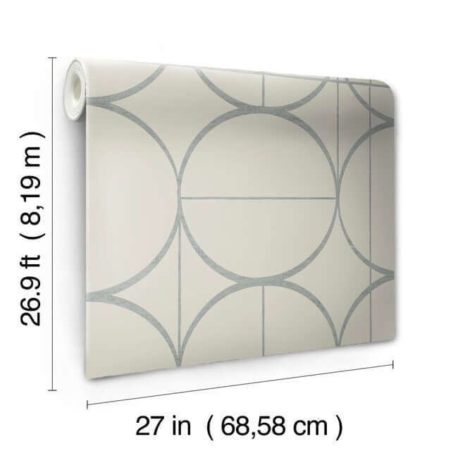sun-circles-taupe-silver-wallpaper-york-wallcoverings-md7201 - York Wallcoverings Wallpaper