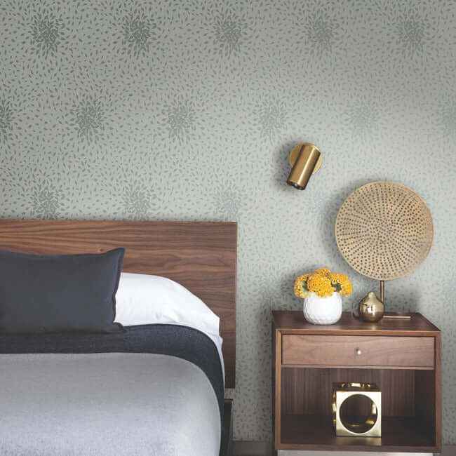 Petite Leaves Eucalyptus & Silver Wallpaper - York Wallcoverings - MD7104 - York Wallcoverings Wallpaper